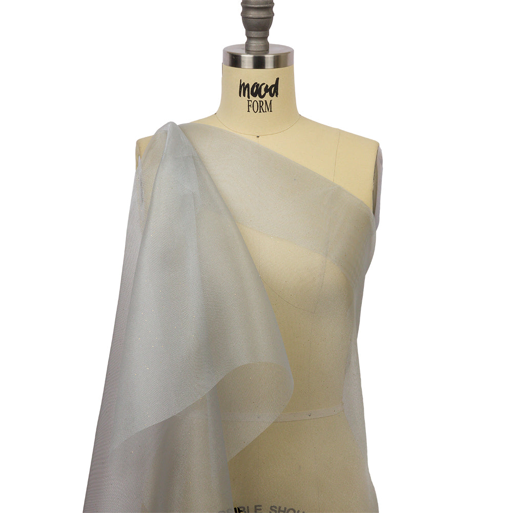 Polyester Mesh Organza with Gold Glitter - Pale Blue - Starlight Collection - Joann Fabrics