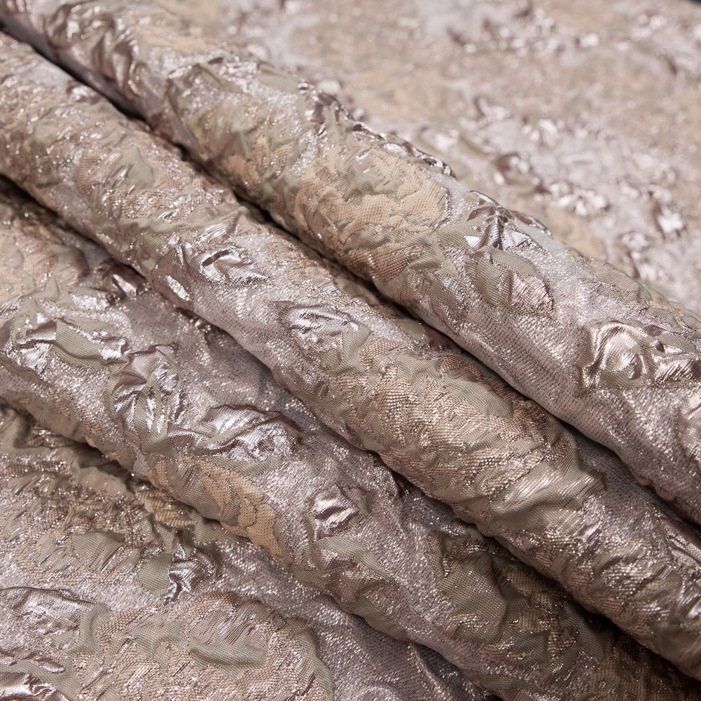 Beige and Rose Gold Luxury Floral Metallic Brocade - Joann Fabrics