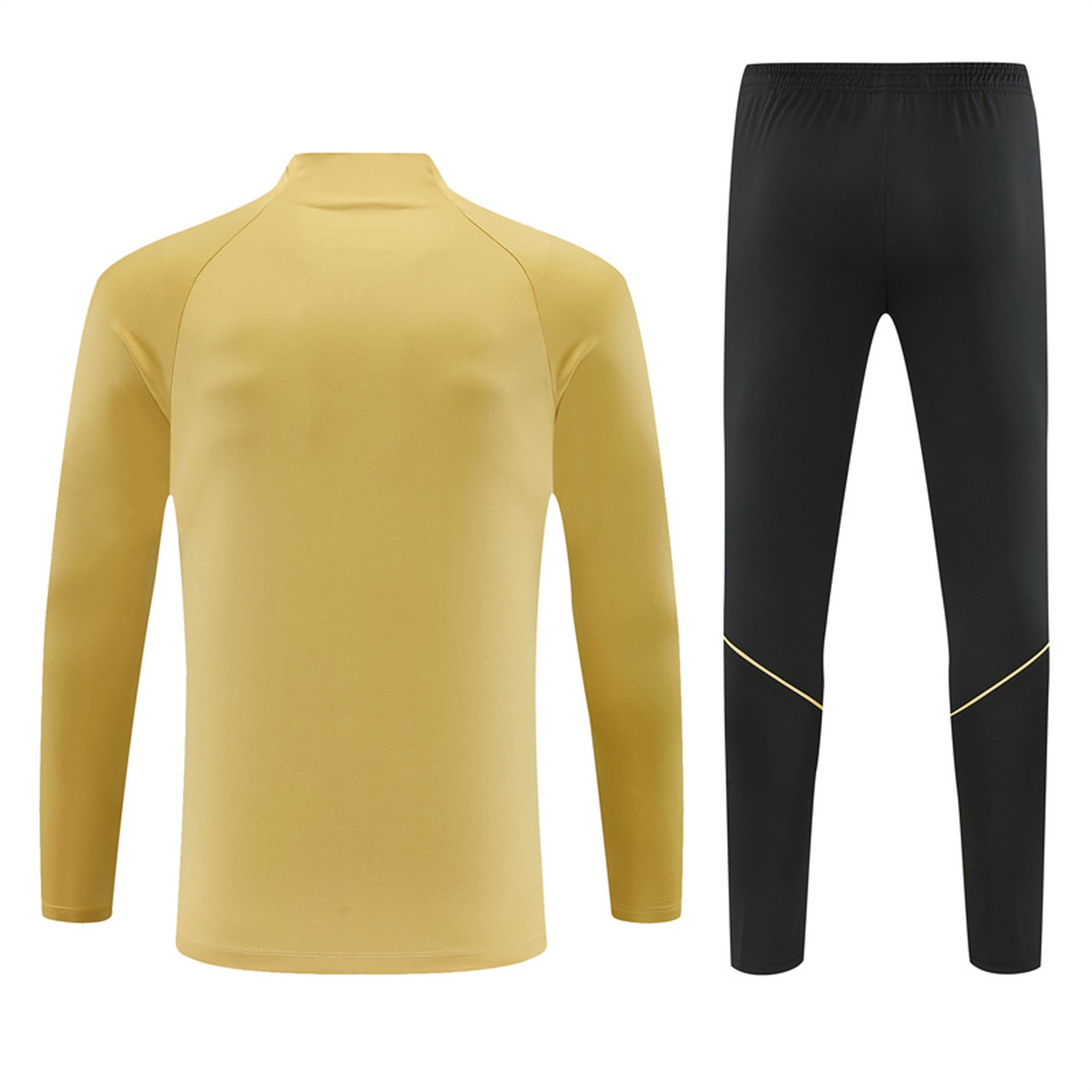 Barcelona 26-27 Long Sleeve Training Set - Gold Top & Black Pants - UnitedFutballJersey