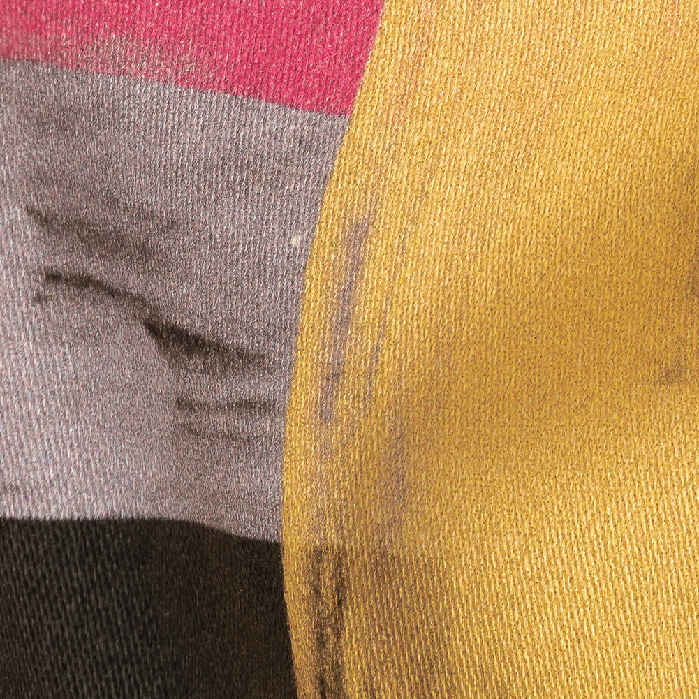 Stretch Cotton Sateen - Purple, Pink and Yellow Painterly Geometric - Theory of Abstraction Print - Mood Exclusive Wisteria Collection - Joann Fabrics