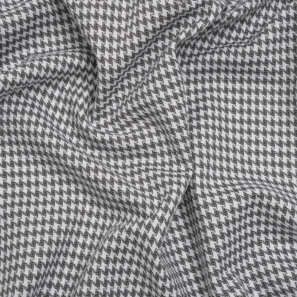 Cotton Twill - Charcoal, Light Gray and White Houndstooth - Deadstock - Joann Fabrics