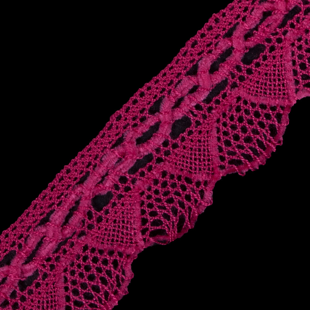 Fuchsia Crochet Chenille Trim - 1.5