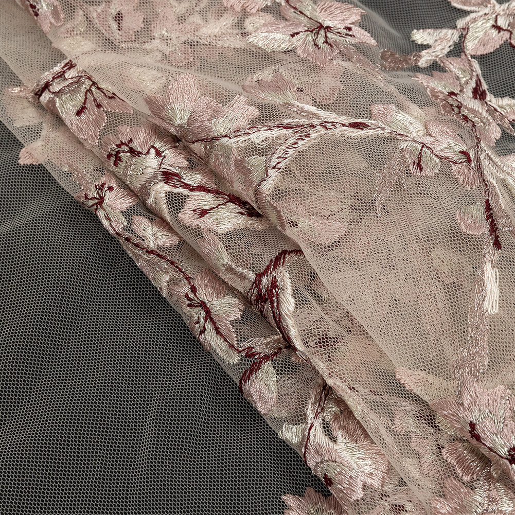Angelino Pink Floral Embroidered Lace - Joann Fabrics
