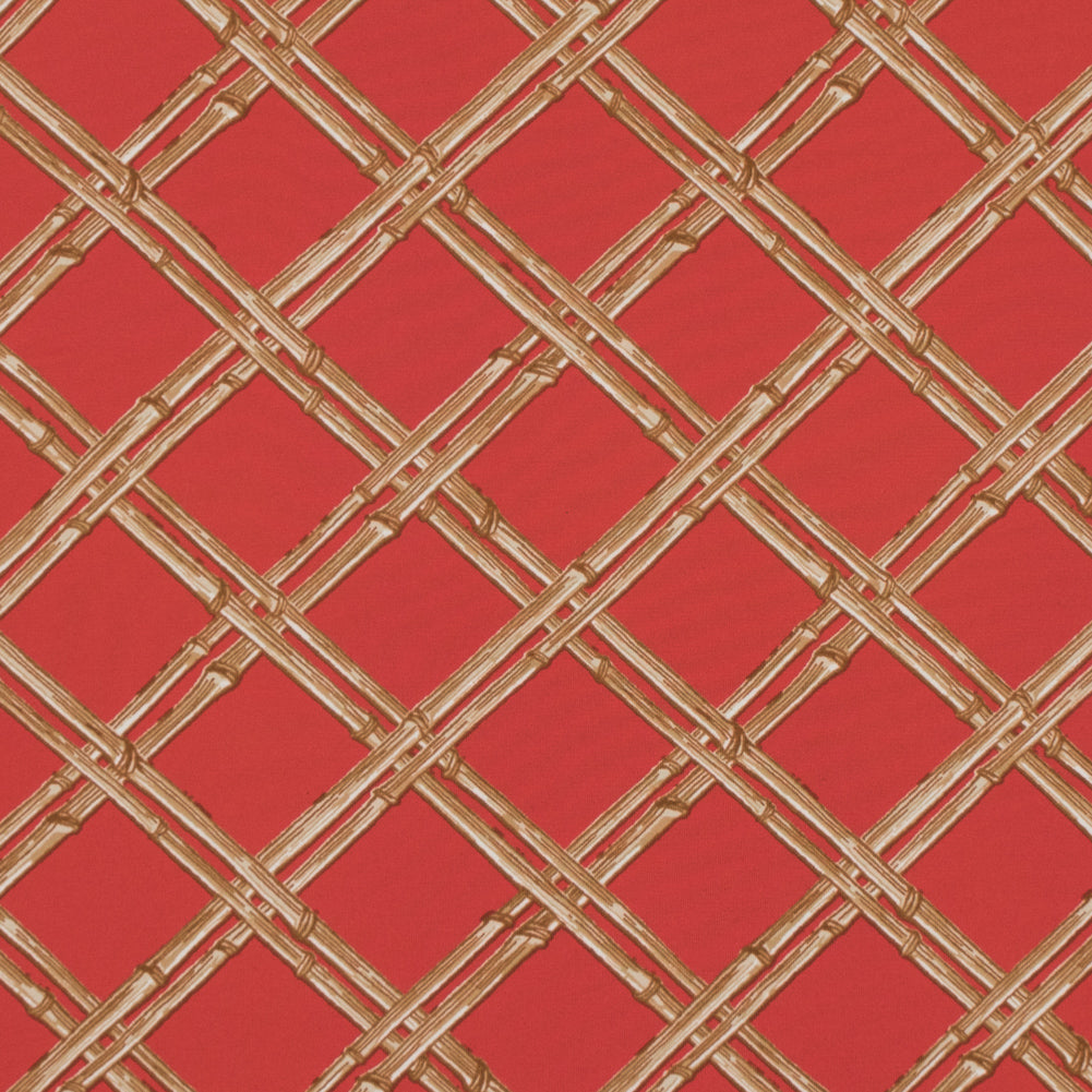 Fiesta Orange and Taffy Bamboo Printed Polyester Jersey - Joann Fabrics