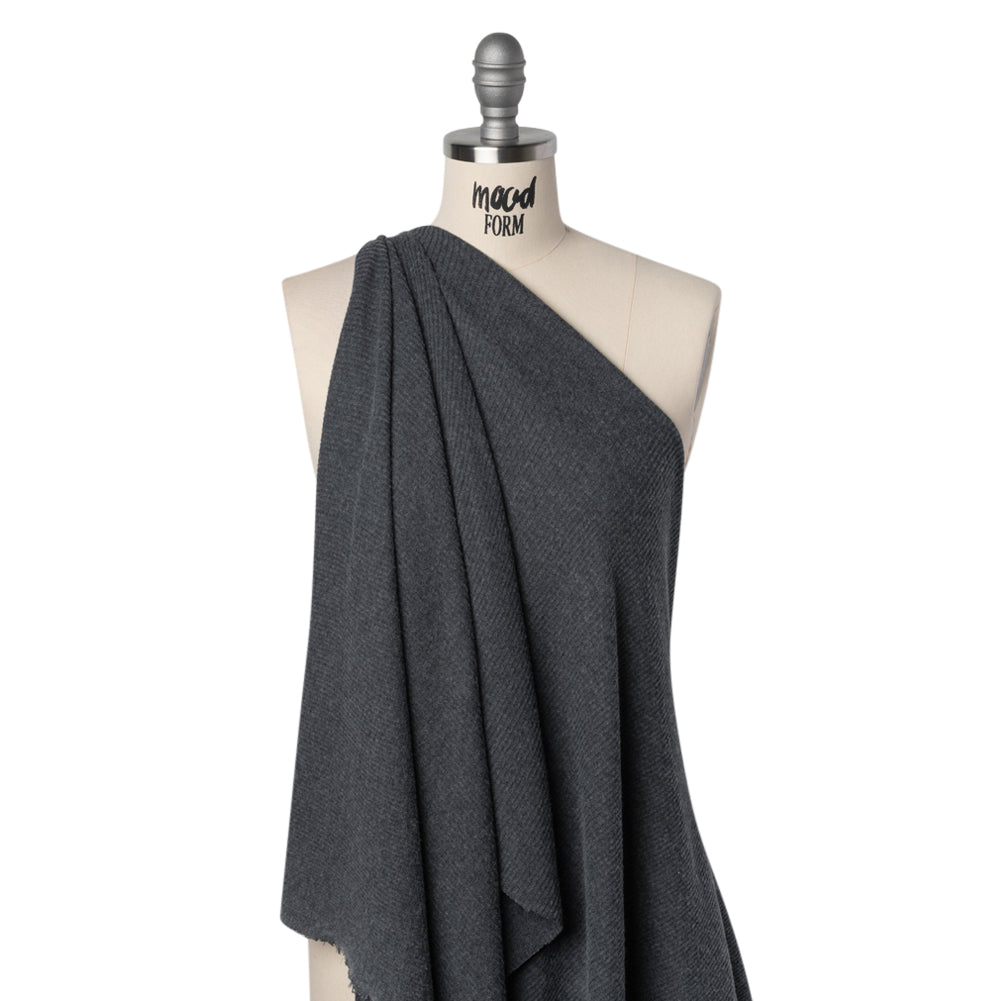 Brushed Polyester 2x2 Rib Knit - Anthracite Gray - Deadstock - Joann Fabrics
