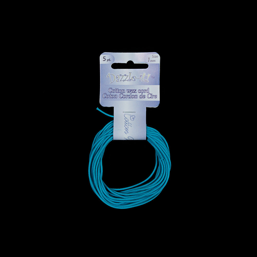 Dazzle-It Blue Turquoise Cotton Wax Cord - 1mm - Joann Fabrics