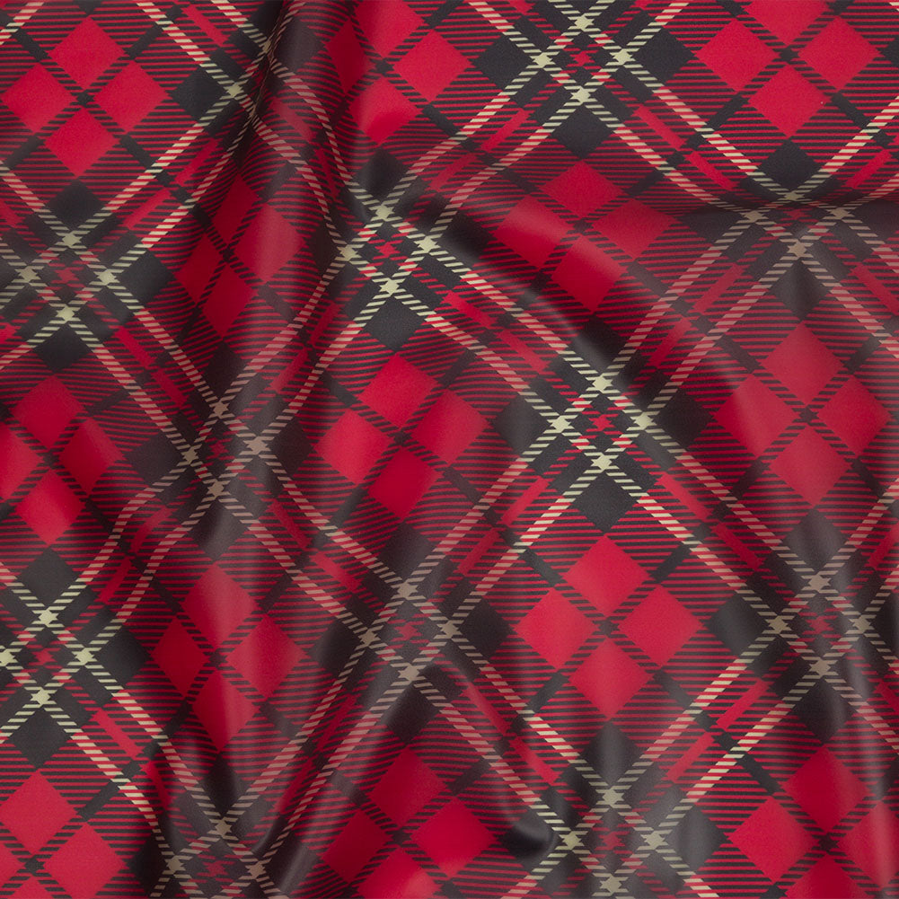 Red, Black and Yellow Diagonal Plaid Lightweight Translucent Vinyl - Joann Fabrics