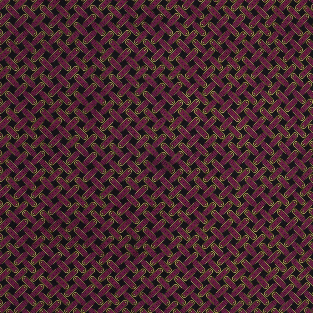 Pink and Yellow Criss Cross Belt Printed Silk Chiffon - Joann Fabrics