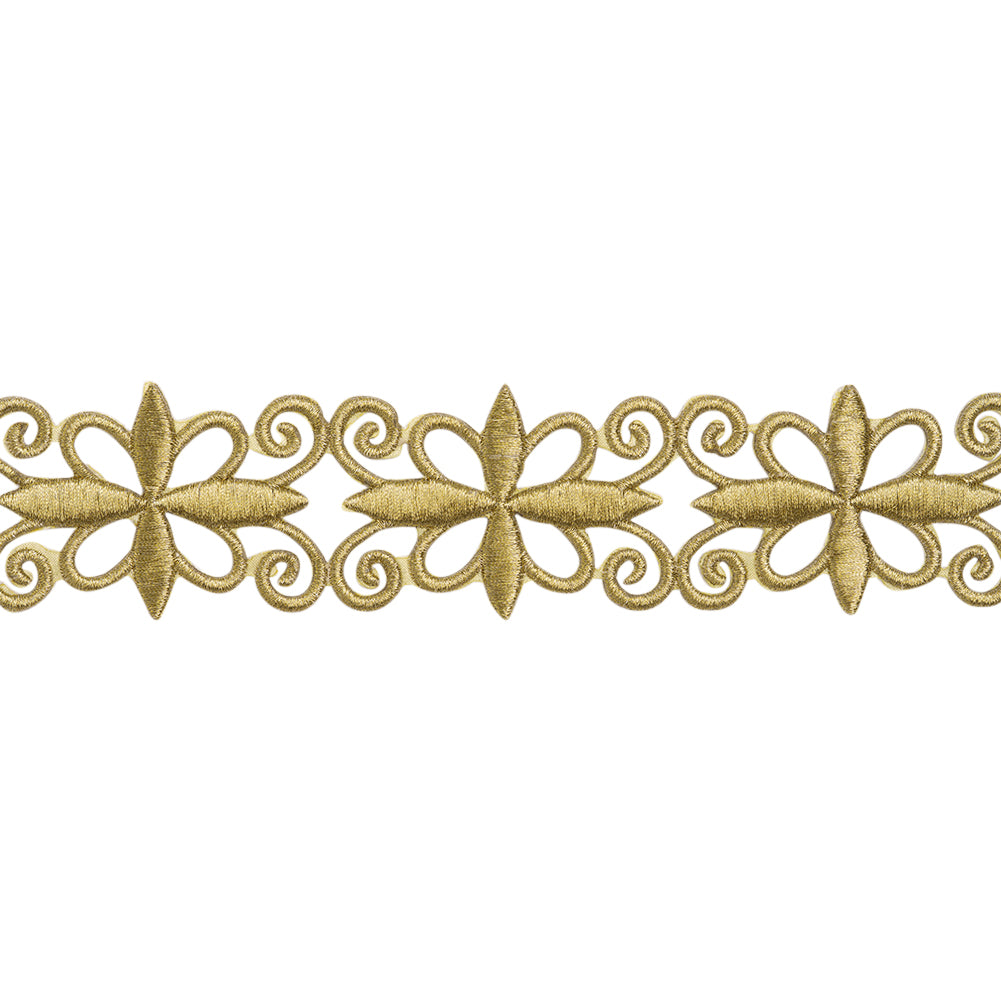 Yaya Han Iron-On Metallic Embroidered Trim - Gold Verona Filigree, 2