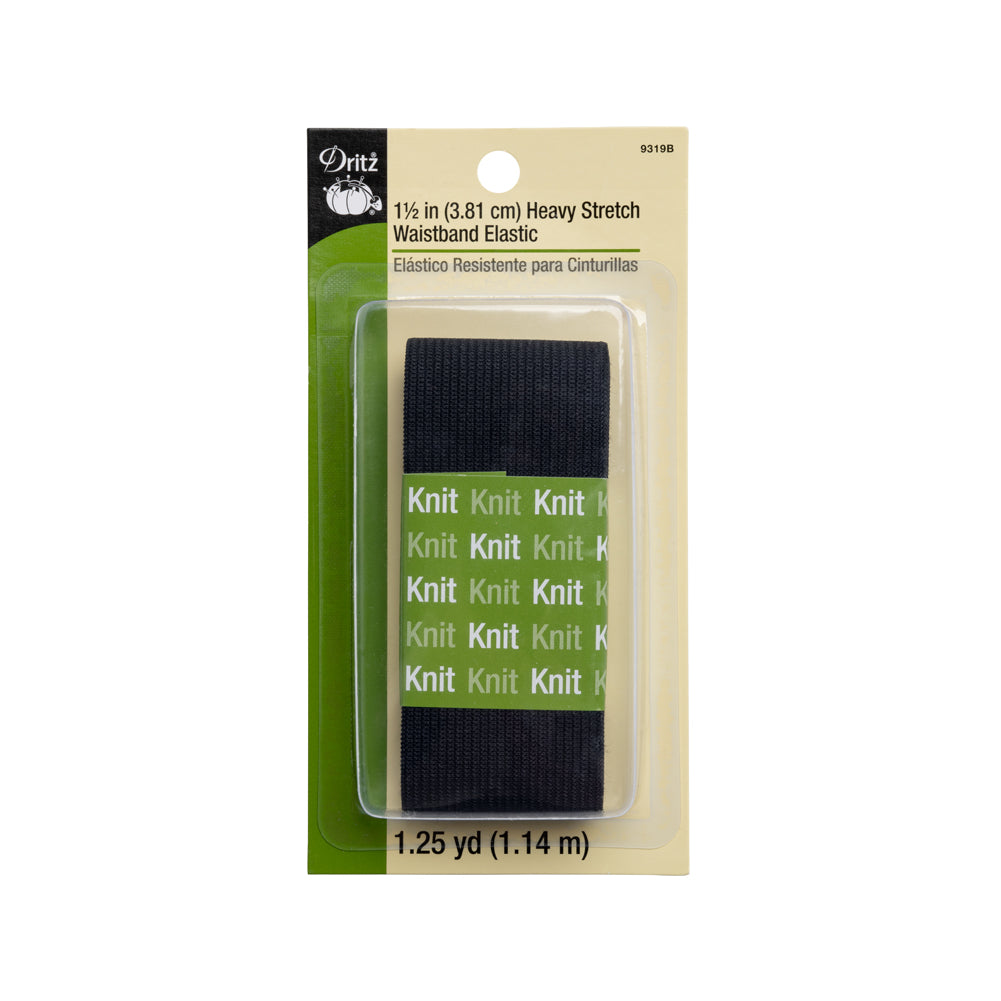 Dritz Heavy Stretch Knit Waistband Elastic - Black - 1.5