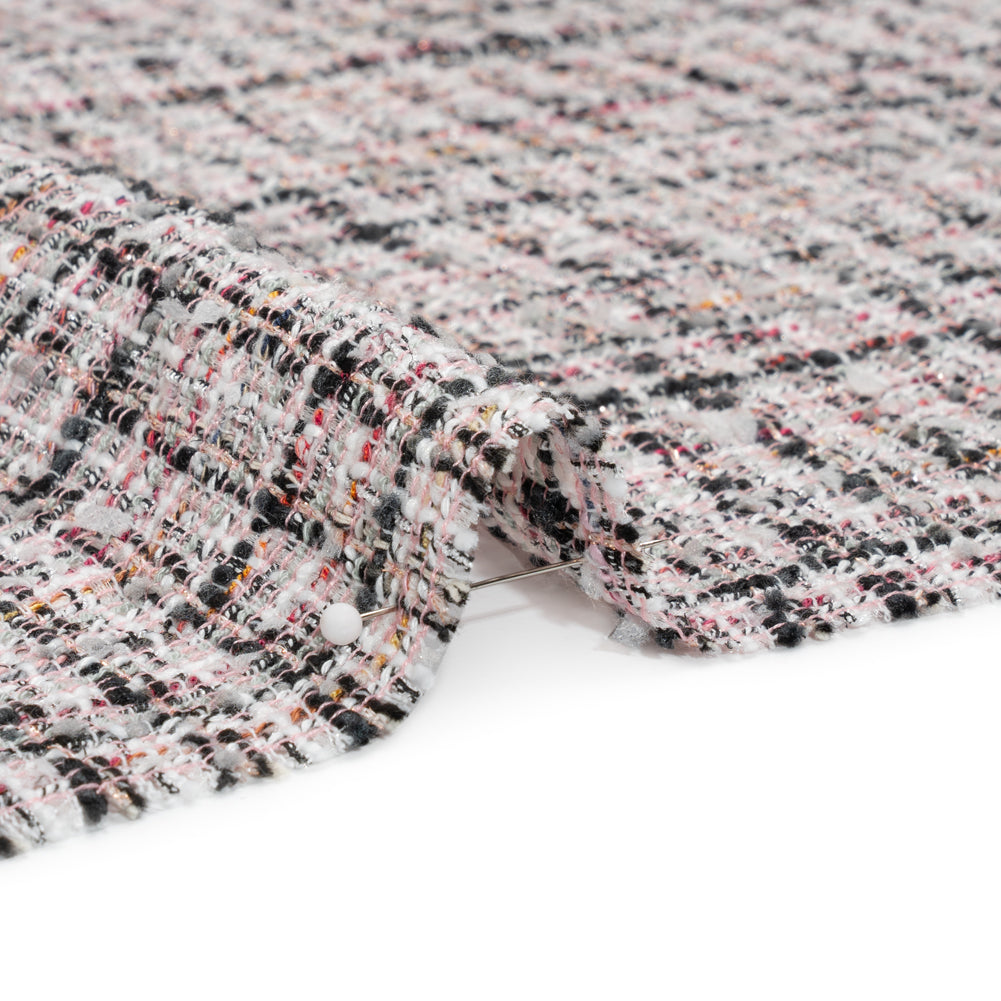 Pink, Black and White Checked Cotton and Acrylic Tweed - Joann Fabrics