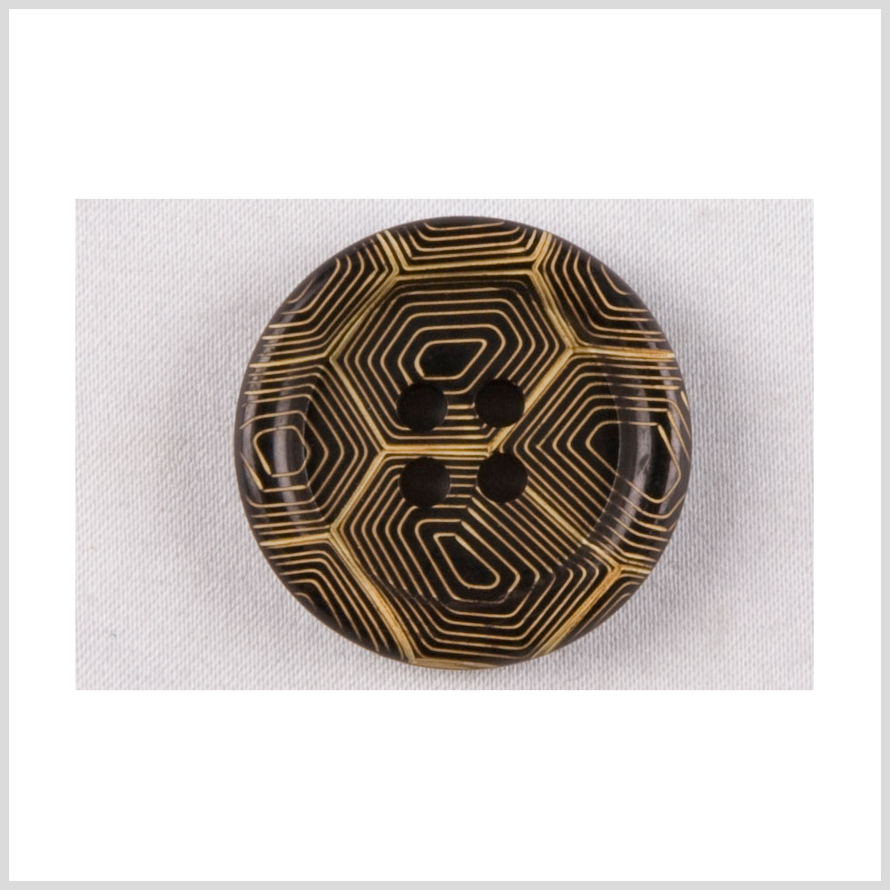 Gold and Black Narrow Rim 4-Hole Blazer Button - 36L/23mm - Joann Fabrics