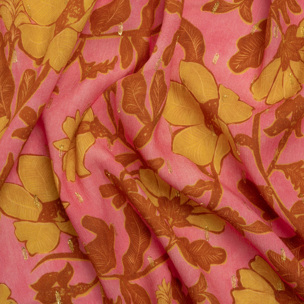 Mood Exclusive Sundown Sundae Metallic Dotted Crinkled Viscose Crepe - Joann Fabrics