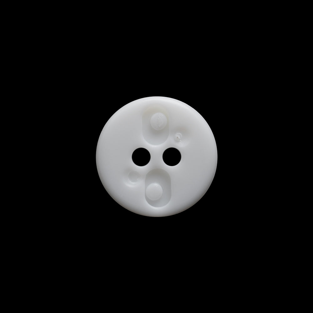 White Decorative Notched Rim Two Piece Plastic 2-Hole Button - 24L/15mm - Joann Fabrics