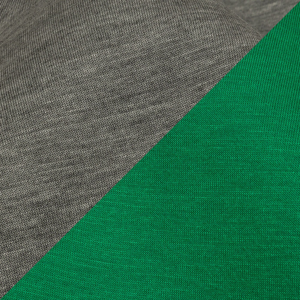 Famous Designer Kelly Green and Heathered Gray Double Face Rayon and Cotton Scuba Knit - Joann Fabrics