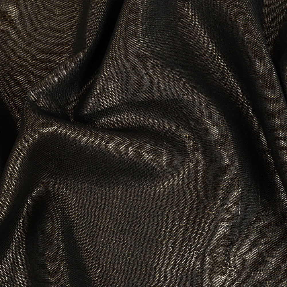 Medium Weight Linen Woven with Metallic Foiling - Smoke Grey and Gold - Bianca Collection - Joann Fabrics
