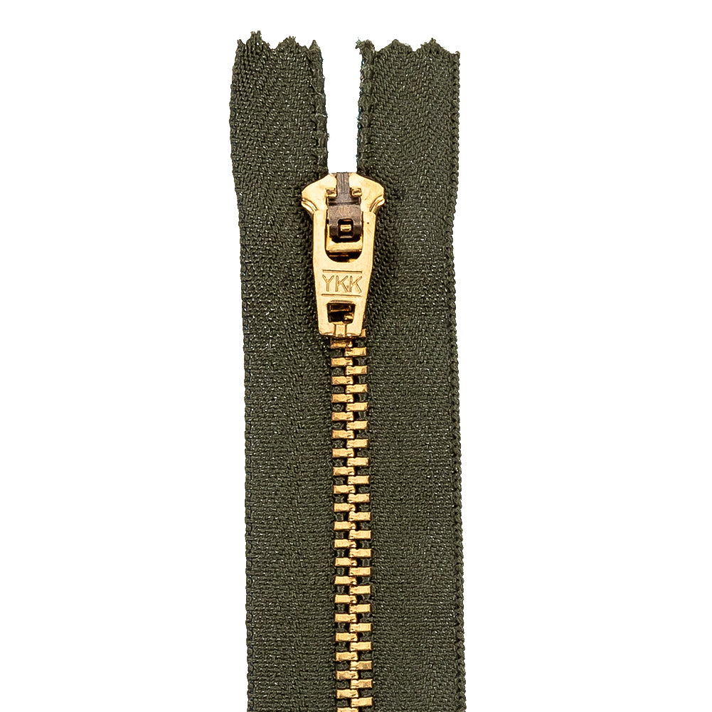 YKK Forest Night Metal Closed Bottom Zipper with Gold Teeth - 5