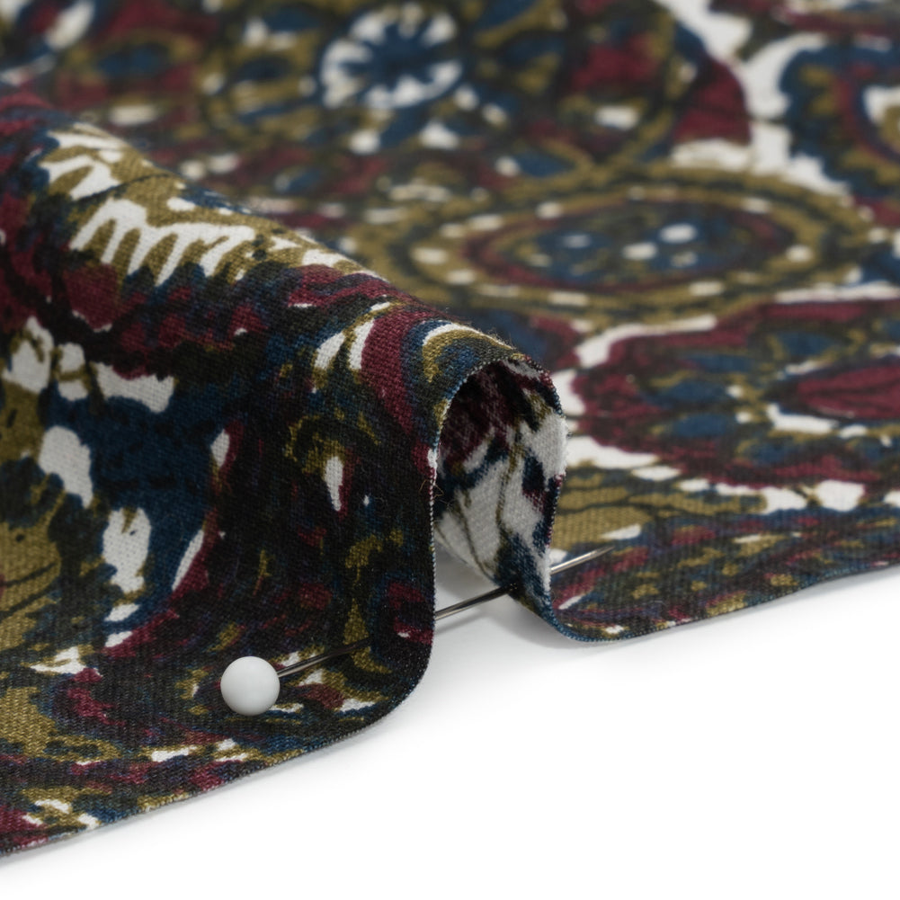 Burgundy, Navy and Olive Paisley Daze Cotton Woven - Joann Fabrics