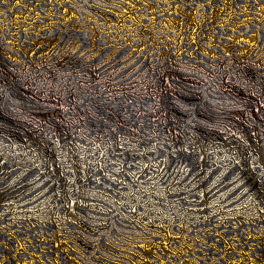 Metallic Bright Gold, Bronze and Winter Twig Abstract Ombre Luxury Brocade - Joann Fabrics