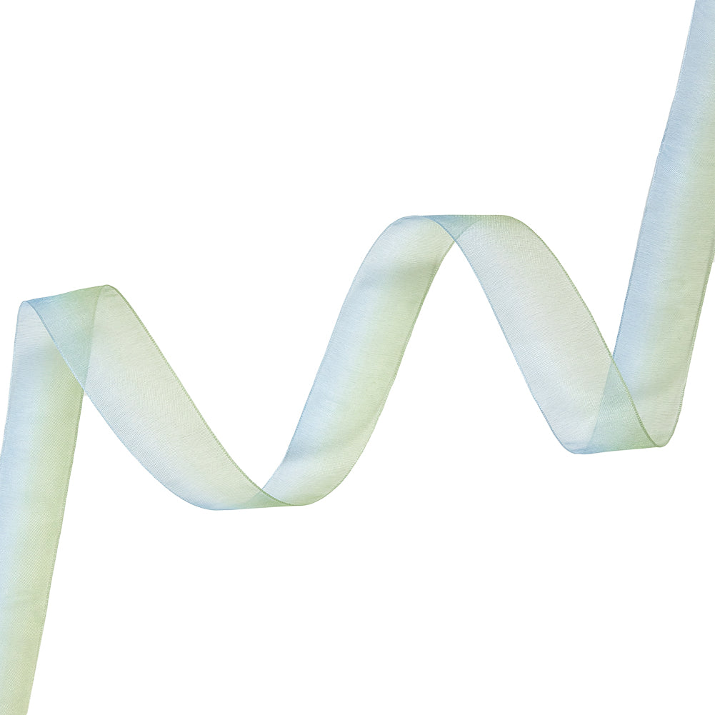 Sheer Blue and Kiwi Ombre Ribbon - 0.875