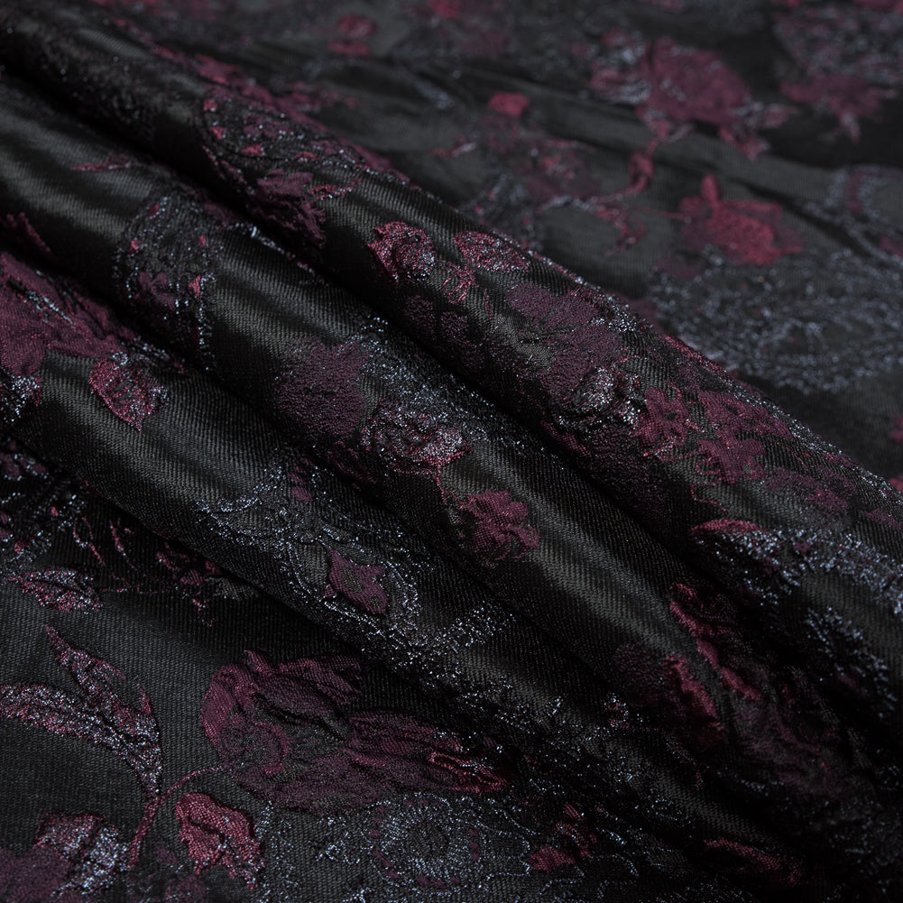 Aubergine and Black Luxury Paisley Metallic Brocade - Joann Fabrics