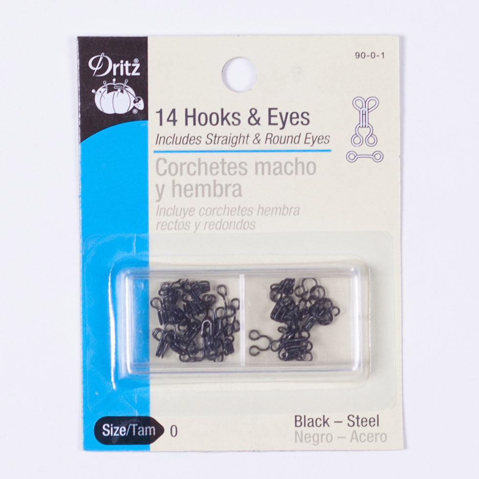 Dritz 14 Black Hooks & Eyes - Size 0 - Joann Fabrics