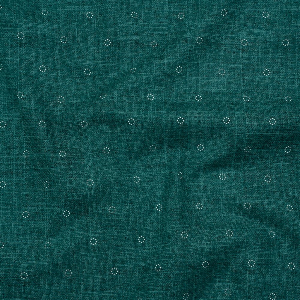 Printed Quilting Cotton by Ghazal Razavi for FIGO Studio - Teal Stitches Circles - Stash Collection - Joann Fabrics