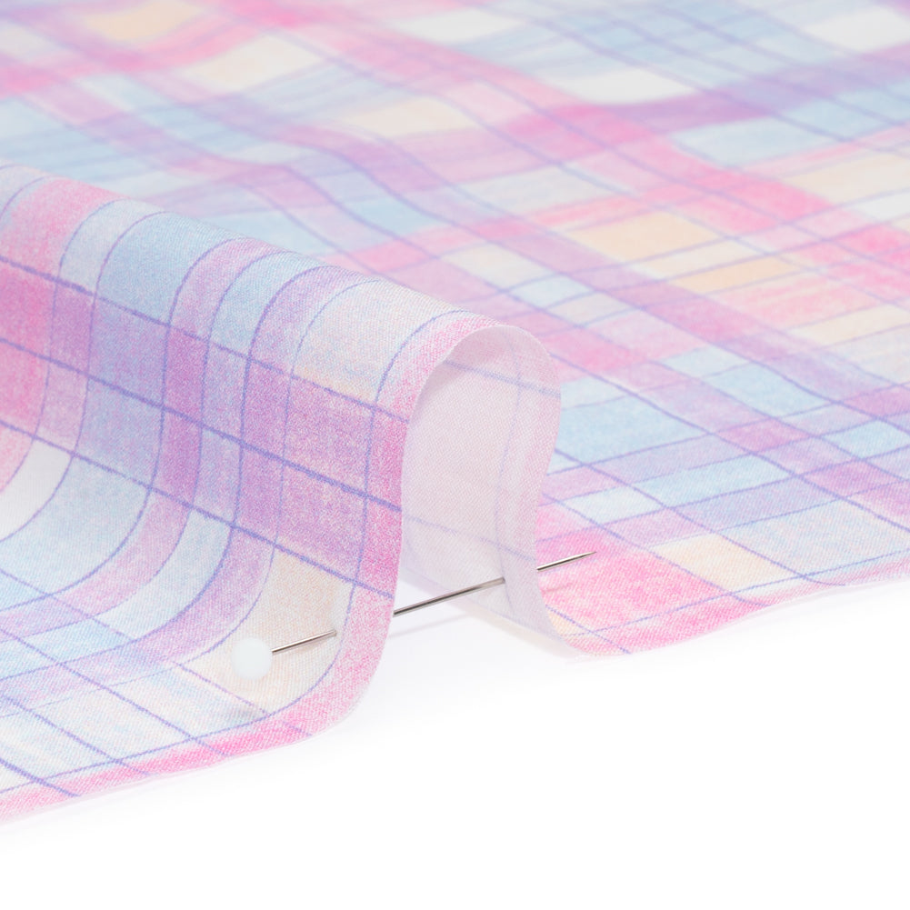 Cotton Voile Print - Purple and Pink Plaid - Mood Exclusive Chalkboard Curious - Joann Fabrics