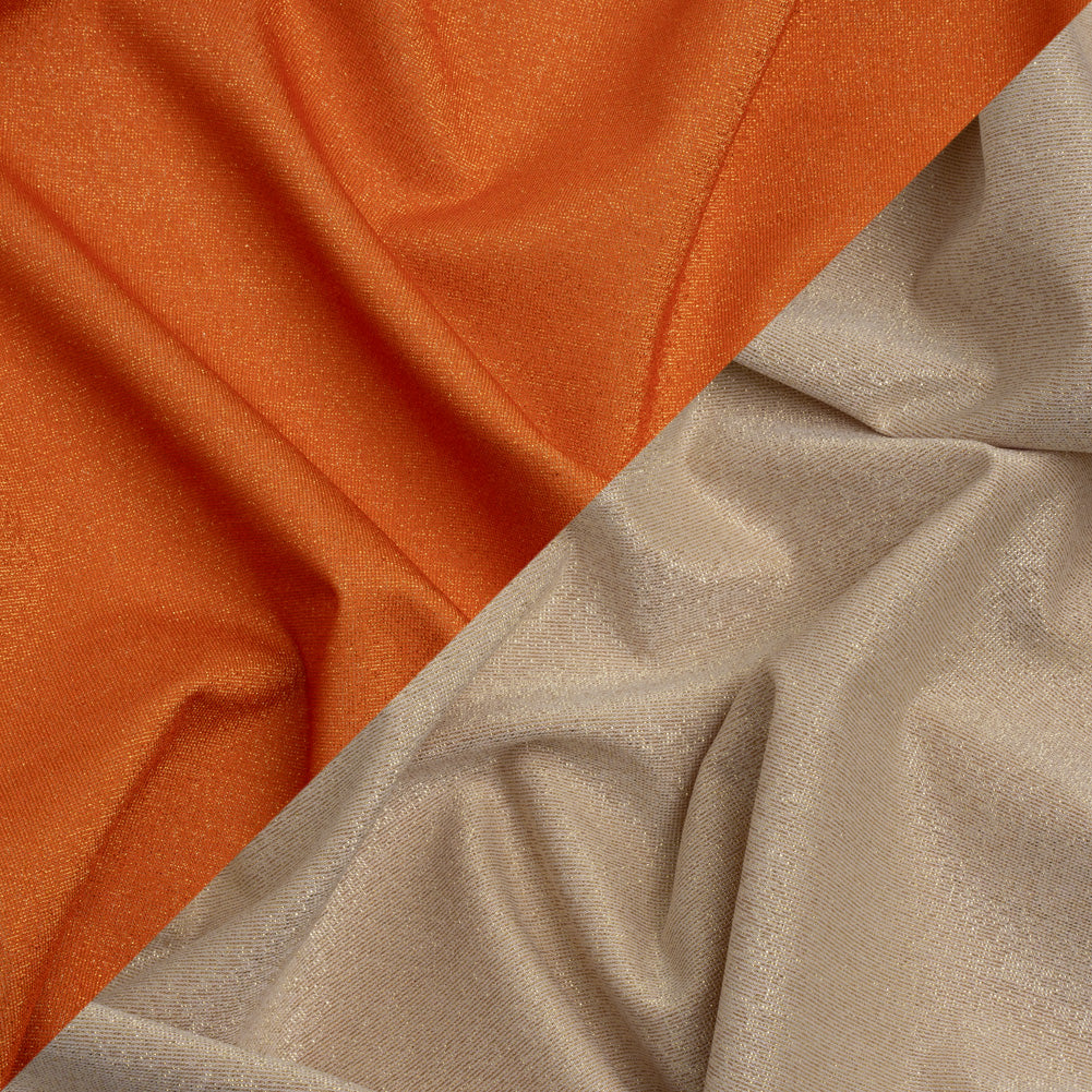 Famous Australian Designer Persimmon, Beige and Metallic Gold Double Face Stretch Polyester Tricot - Joann Fabrics