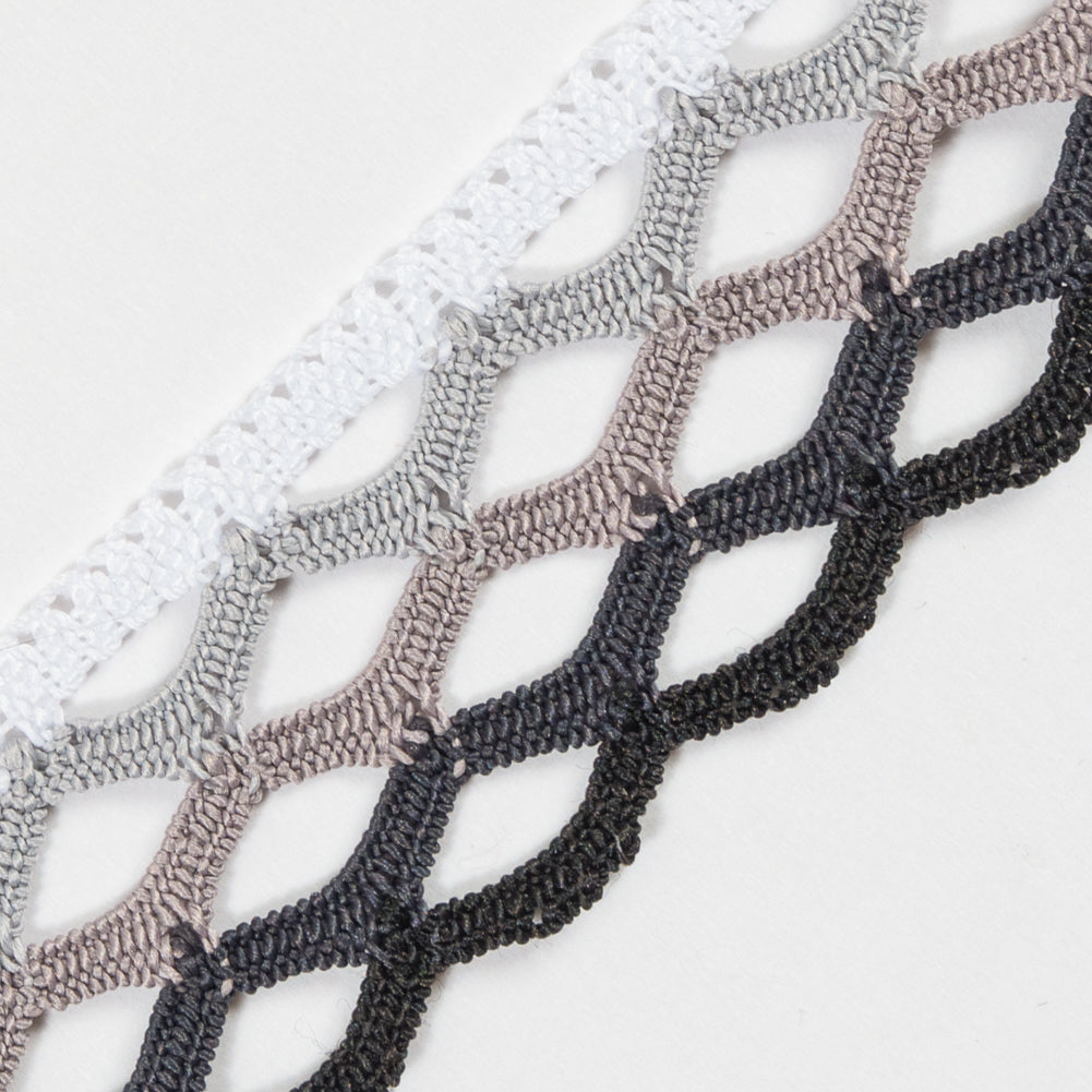 Black Ombre Crochet Trim - 1.5