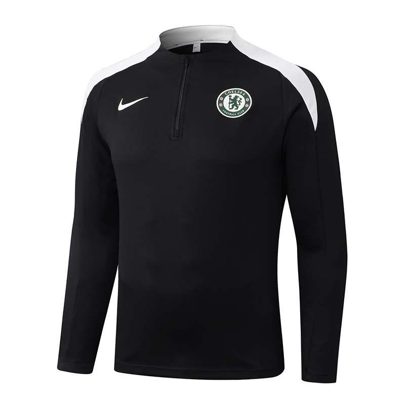 2025/2026 Chelsea Half-Pull Training Suit Black Football Shirt 1:1 Thai Quality Set