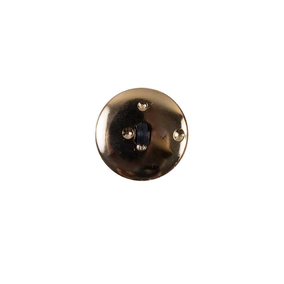 Italian Black and Gold Plastic Shank-Back Button - 20L/12.5mm - Joann Fabrics