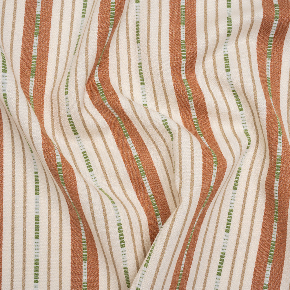 Recycled Polyester Twill Jacquard - Terracotta Stripes and Dashes - British Imported - Joann Fabrics