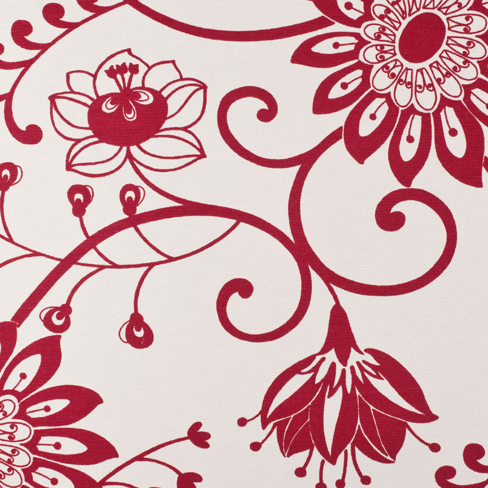 Off-White/Primary Red Floral Canvas - Joann Fabrics