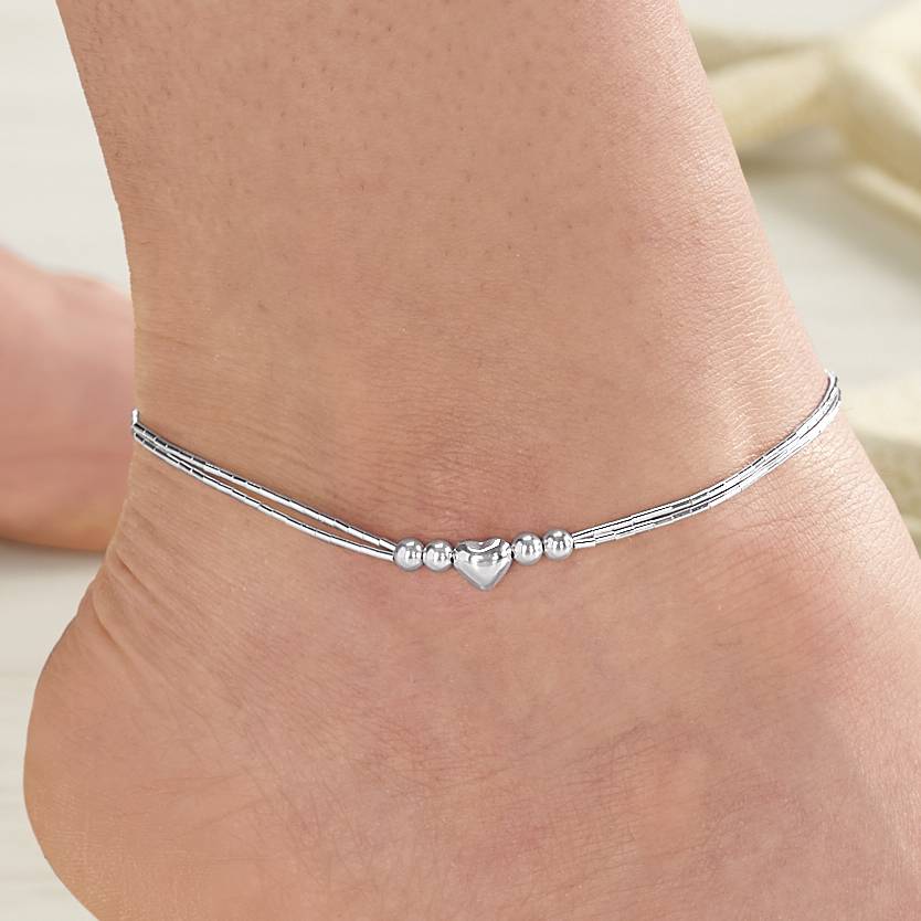 Sterling Heart Anklet - Northstyle Catalog