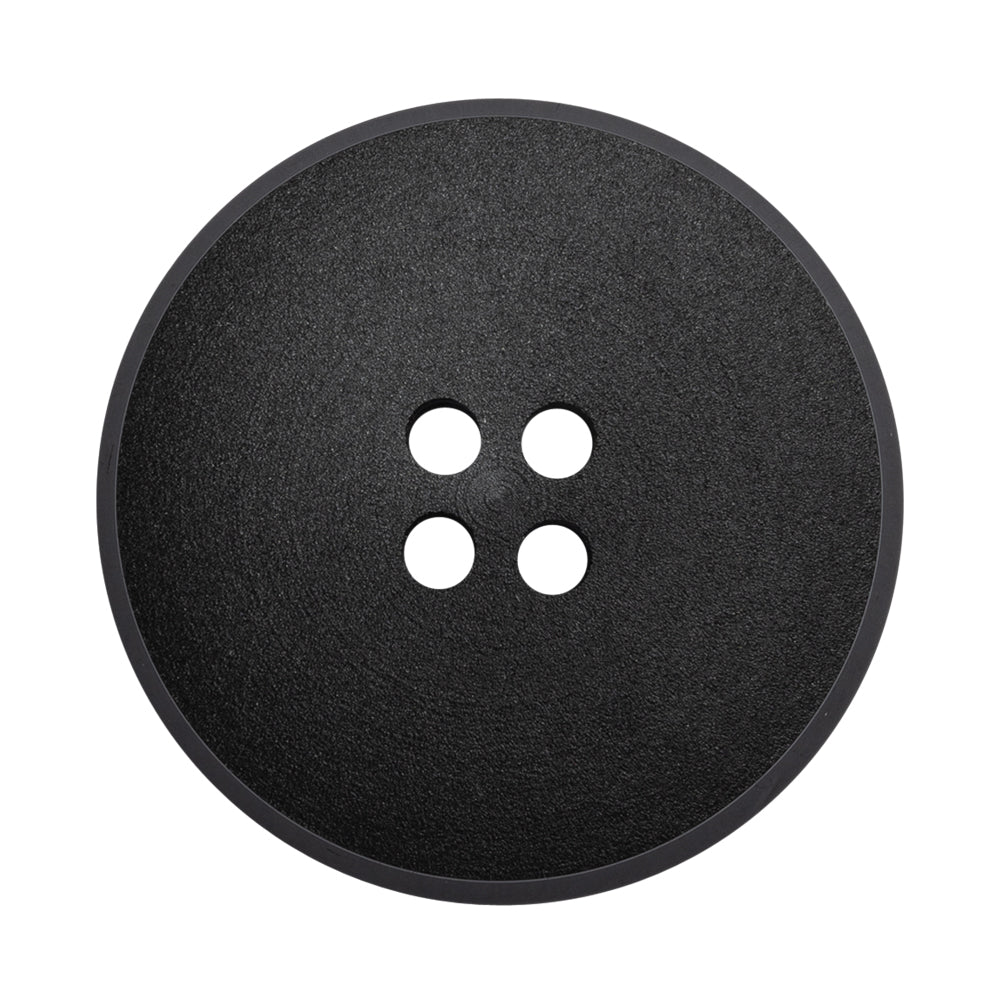 Plastic 4-Hole Button - Matte Black Glossy Rim - 54L/34mm - Joann Fabrics