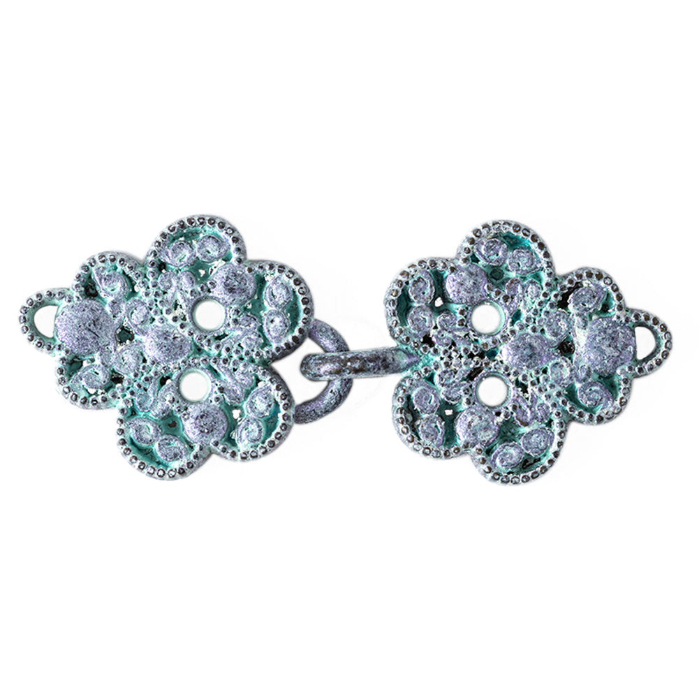 Italian Hocus Pocus and Green Copper Clasp Closure - 0.8125