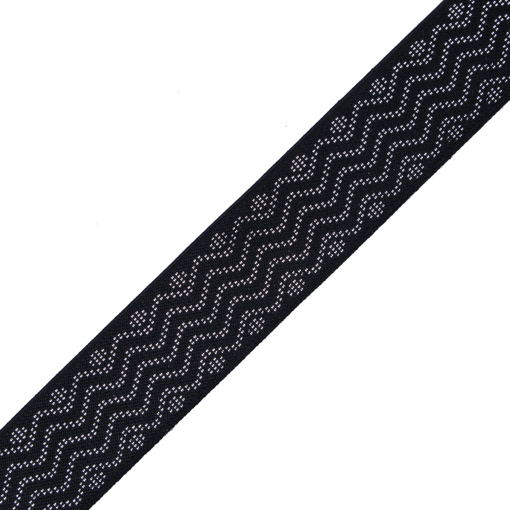 Italian Black and Metallic Silver Elastic Trim - Joann Fabrics