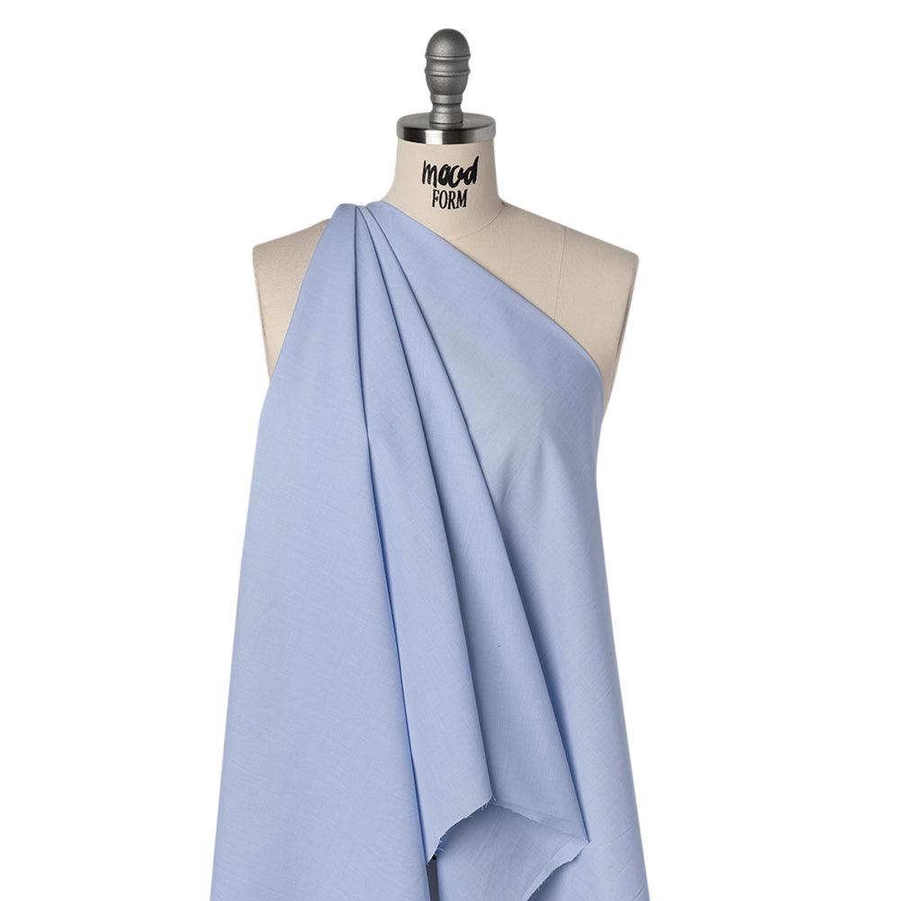 Woven Cotton Shirting - Sky Blue and White Heathered - Deadstock - Joann Fabrics