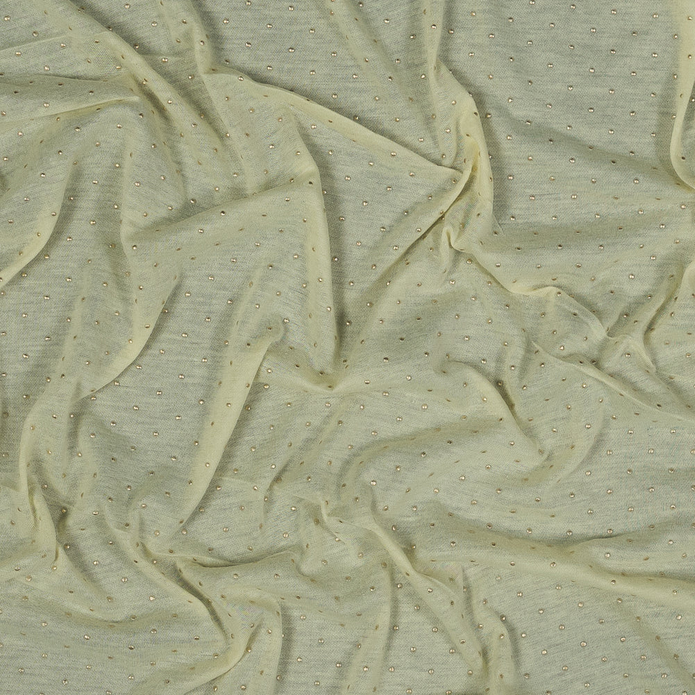 Yellow Gold-Dotted Polyester Jersey - Joann Fabrics