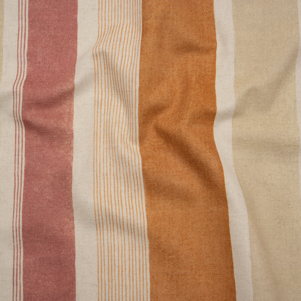 Printed Cotton and Linen Canvas - Ginger Stripes - British Imported - Joann Fabrics