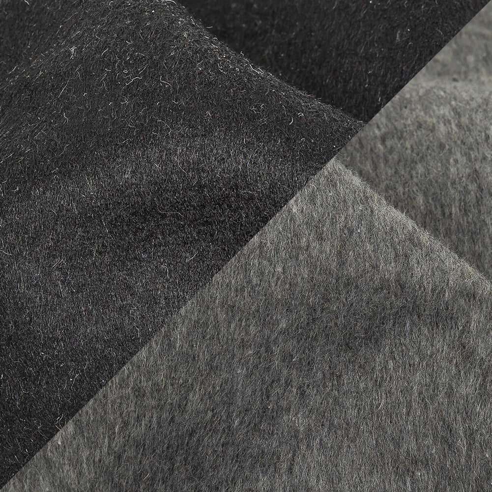 Black and Heathered Granite Gray Double-Faced Wool and Cashmere Double Cloth - Joann Fabrics