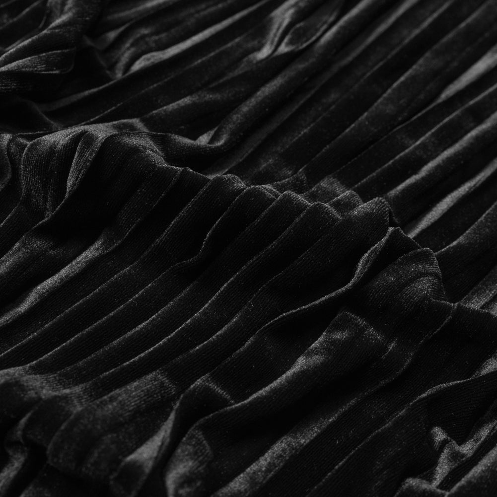 Pleated Velour - Black - Tver Collection - Joann Fabrics