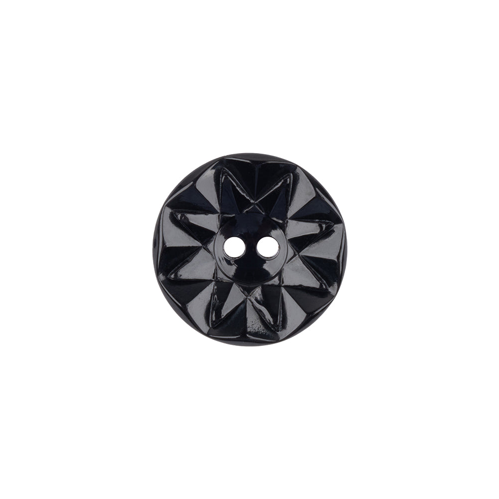 Black Radial Designed 2-Hole Plastic Saucer Button - 24L/15mm - Joann Fabrics