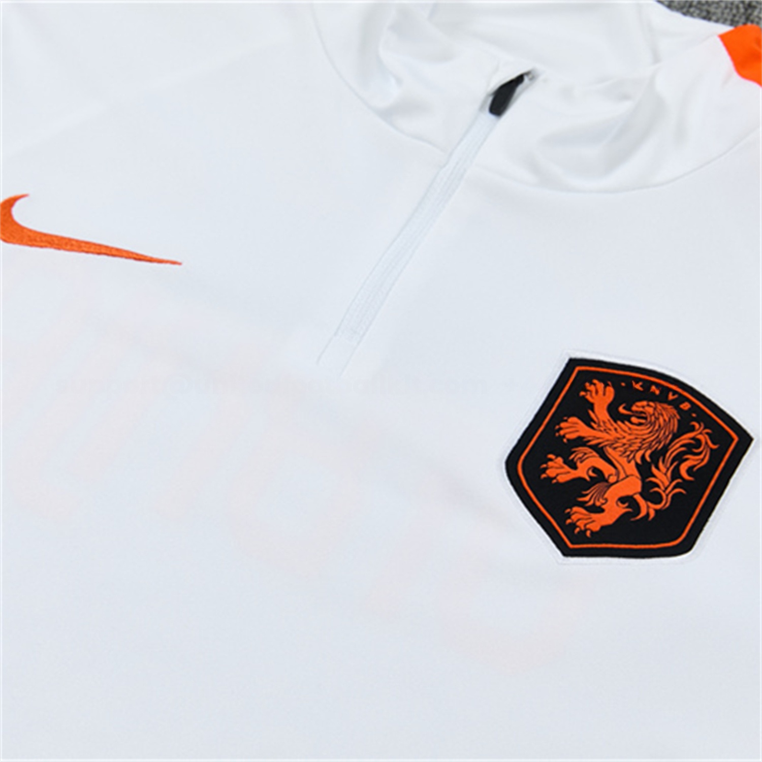 Netherlands 2026 Kids Long Sleeves Training Set - White With Orange Accents Top & Black Pants - UnitedFutballJersey