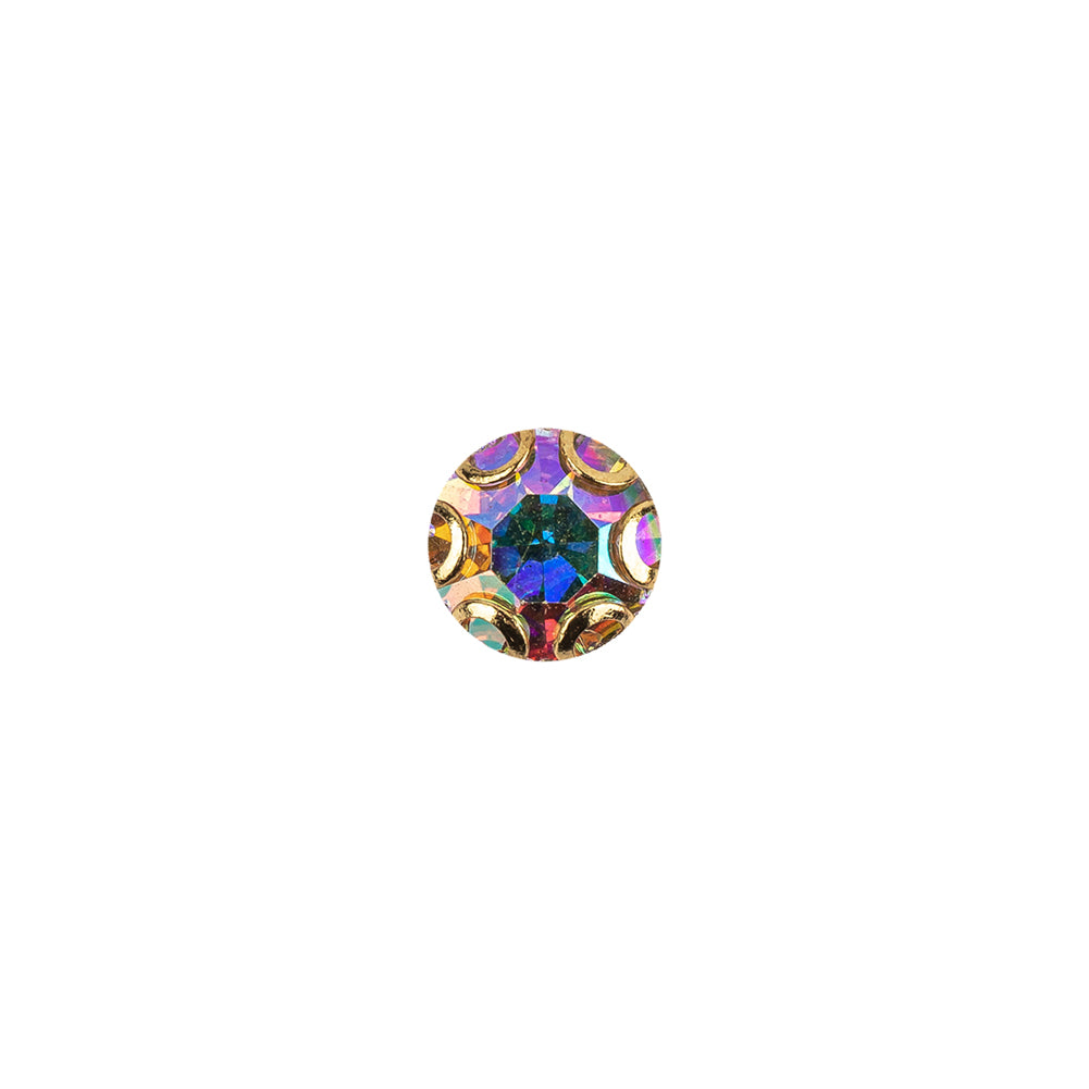 Vintage Swarovski Crystal AB Rhinestone and Gold Edged Self Back Button - 12L/7.5mm - Joann Fabrics