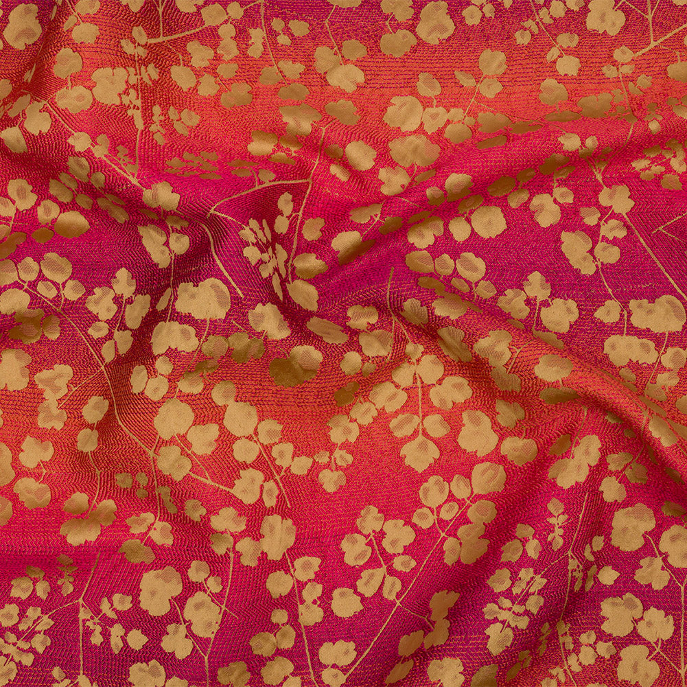 Drapery Jacquard - Sunset Ombre Stripes and Little Flowers - British Imported - Joann Fabrics