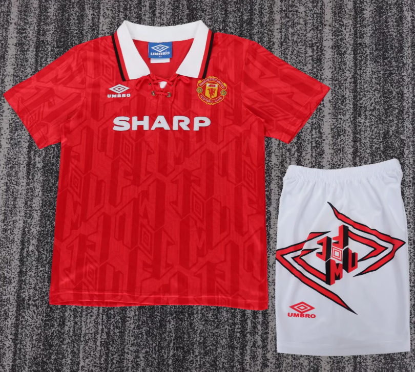 1992/1994 Retro Manchester United Home Football Jersey 1:1 Thai Quality Kids Size