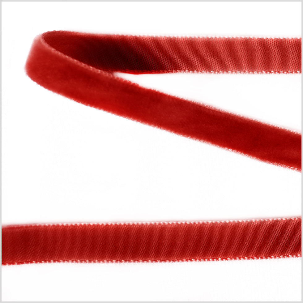 Single Faced Velvet Ribbon Made in Italy - 3/8