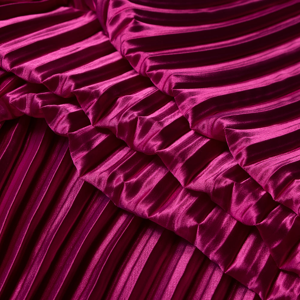 Pleated Stretch Satin - Raspberry Sorbet - Andreas Collection - Joann Fabrics